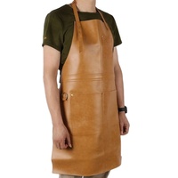 Tablier de cuisine et de barbecue sans manches en cuir vintage de haute qualité pour hommes