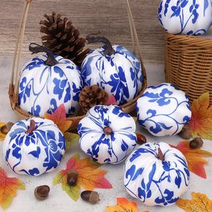 Zucche Artificiali in Ceramica e Resina Arancione 20 cm Grandi per Halloween, Ringraziamento, Autunno, Decorazione Casa, Esterni, Tavolo e Giardino - Product Image 6