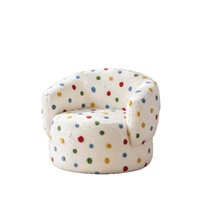 Fauteuil simple à pois rétro français pour salon, chambre à coucher, bureau à domicile
