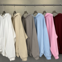 Aduanas Puff Impresión Heavyweight Acid Wash Vintage French Terry Distressed Pink Sun Faded Hombres Sudaderas con capucha Sudaderas