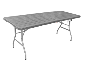 Mesas plegables de plástico redondas y rectangulares para banquetes 6 pies <span class=keywords><strong>8</strong></span> pies plegables en media mesa con diseño de ratán Mesa plegable de plástico - Product Image 4