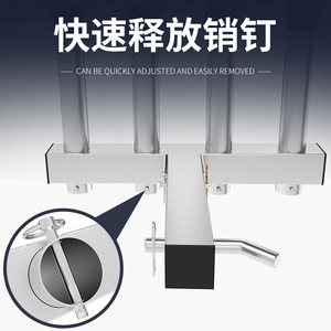 Fishing Rod Holder Stainless Steel 4 Rods Car Mount Storage <b>Bracket</b> Set <b>Silver</b> Model BRS002 - Product Image 2