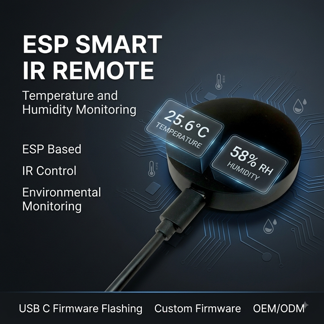 Tasmota ESP8266  ESP32-C3 IR Blaster with SHT40 Temperature & Humidity Sensor Support Customer-Customized Firmware