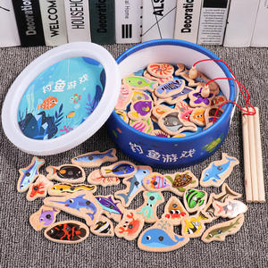 <span class=keywords><strong>Jeu</strong></span> de pêche en bois magnétique Montessori Fish Toys pour enfants-Coffret cadeau de vacances pour cadeaux et promotions - Product Image 2