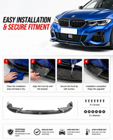Lame de pare-chocs avant en fibre de carbone sèche pour BMW Série 3 320i 325i 330i M340i G20 M Sport 2019-2022