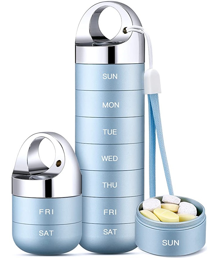 Metal Medicine Box Waterproof Outdoor Emergency Aluminum Alloy Medicine Bottle Medicine Box 7 Days Convenient