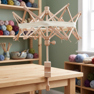 Handcrafted High-quality Wooden Yarn Winder Umbrella 4.2cm Brown Outdoor Use Holder Knitting Crocheting Durable Smooth - Product Image 3