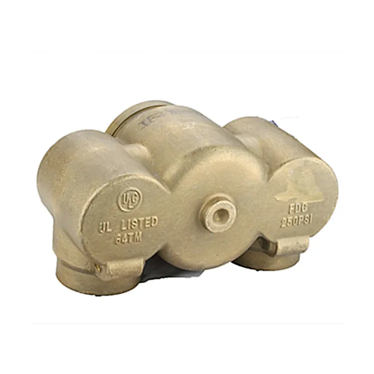 4" Grooved x 21/2" x21/2" cast brass angle body wall hydrant connection