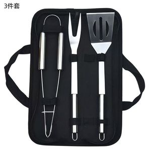 Cross-border <b>BBQ</b> barbecue <b>tool</b> set, stainless steel barbecue fork, spatula, clip, brush, Oxford bag, outdoor barbecue equipment - Product Image 3