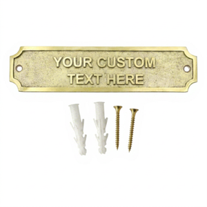 Custom Personalized Handmade Brass Rectangle Door <b>Name</b> <b>Plate</b> Modern Design Wedding Engraved House Office Room Wall Sign Screws - Product Image 1