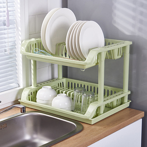 Escurridor de Platos de Plástico de 2 Niveles de Buena Calidad para <span class=keywords><strong>Cocina</strong></span>, <span class=keywords><strong>Plegable</strong></span>, de Sobremesa, Estante de Almacenamiento de Utensilios de <span class=keywords><strong>Cocina</strong></span> - Product Image 6