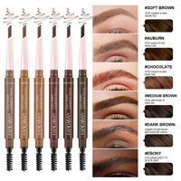 Crayon à sourcils double embout transfrontalier Handaiyan, pointe rigide pour sourcils sauvages, longue tenue, waterproof, avec brosse à sourcils inclinée