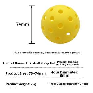 Мячи для пиклбола с настраиваемым логотипом, 40 отверстий, из TPE/PE, высококачественные, прочные, портативные, для развлечений и тренировок - Product Image 5