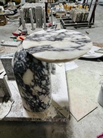 Massiver Marmor Calacatta Viola Marmor Hocker Tisch Beistell tisch für Schlafzimmer oder Wohnzimmer Marmor tische