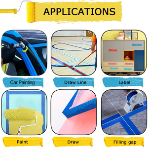 YONGYU Cinta <span class=keywords><strong>de</strong></span> Enmascarar Azul para Pintura Automotriz, Resistente al Calor UV, Adhesiva y Escribible, en Rollo, para Paredes y Automóviles - Product Image 2