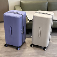 Valise à roulettes ultra-légère unisexe 20 pouces, valise à roulettes ABS grande capacité 30 pouces pour l'étude au Japon, valise trolley à ouverture 3/7