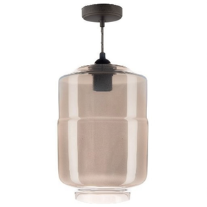 Lustre en verre fumé E27 180x260mm, luminaire suspendu - Product Image 3