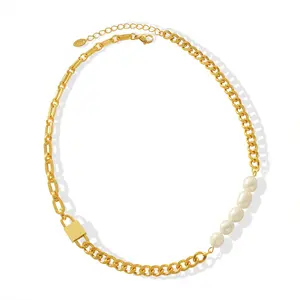 AIZL-collar de perlas de agua dulce, cadena gruesa con cierre barroco, diseño de nicho, para Europa y América, 2022