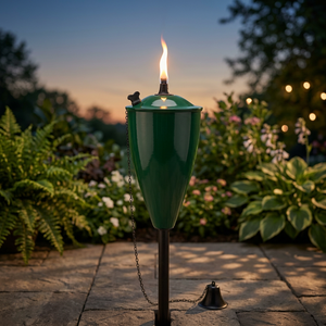 Iron Cone Garden Oil <b>Torch</b> on Pole Outdoor Decorative Flame <b>Torch</b> for Garden Pathway Patio Lawn Landscaping and Outdoor Decor - Product Image 3