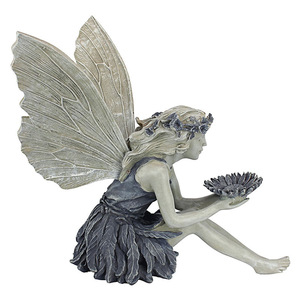 Fournisseur direct usine transfrontalier : Décoration artisanale en résine sur le thème du tournesol, avec ange fée et mangeoire à oiseaux en forme de bouquet - Product Image 3