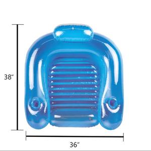 <b>Blue</b> Inflatable Pool <b>Chair</b> Float with Headrest - Heavy Duty Lounge Raft for Adults - Product Image 6