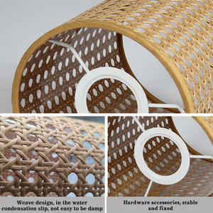 OEM &amp; ODM Customizable Minimalist Modern <strong>Rattan</strong> Lampshade Fabric <strong>Shades</strong> Weave Light Covers for Pendant <strong>Lamp</strong> Decorate - Product Image 4