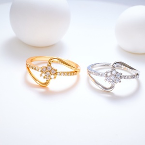 Bague tendance plaquée or, vente en gros de <span class=keywords><strong>bijoux</strong></span>, zircon cubique - Product Image 1