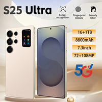 Smartphone S25 Ultra 5G, écran HD 7,3 pouces, processeur Deca Core, Android 15, appareil photo 108MP, batterie 8800mAh, double SIM