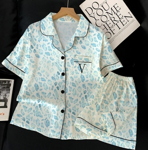 Ensemble de pyjamas d'été à manches courtes Nouveau style imprimé d'animaux mignons et doux tempérament - Product Image 2