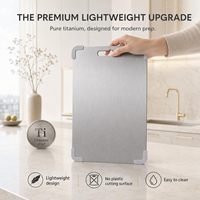Keuken antislip titanium snijplank met siliconen hoeken 2,0 mm dik SS304 snijplank multi-formaat metalen snijblokken