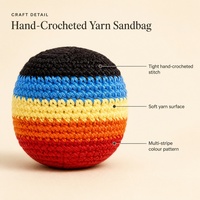Sac de jonglage en crochet fait main OEM, en fil doux, pour enfants, idéal pour l'entraînement sensoriel en maternelle, vente en gros