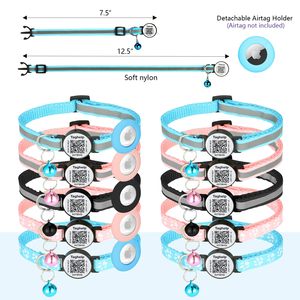 <span class=keywords><strong>Collar</strong></span> Airtag de silicona para mascotas de nuevo diseño con campana, código QR de identificación inteligente personalizado, <span class=keywords><strong>Collar</strong></span> de gato reflectante de seguridad ajustable personalizado - Product Image 4