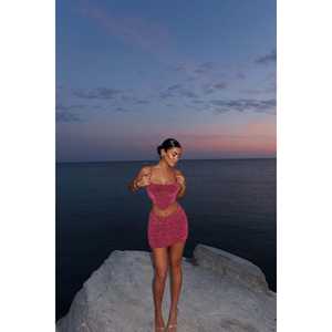 Ensemble Nessa pailleté rose pour femme - Product Image 3