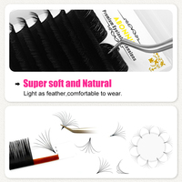 Abonnie Lashes Vente en gros Easy Fan Plateaux d'extension de cils Cachemire noir mat Easy Fan Extensions de cils Soft Easy Fan Lashes 003