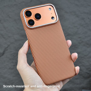 Роскошный ультратонкий жесткий чехол из поликарбоната с магнитом и узором под кевлар для <span class=keywords><strong>iPhone</strong></span> 17 16 15 14 Pro Max - Product Image 2