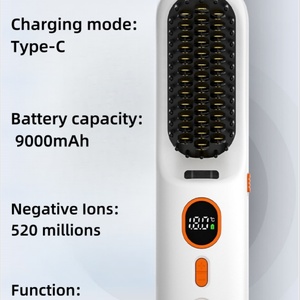 Rechargeable Wireless Hot Comb Straightener <b>Brush</b> Cordless Hair Comb Straightener - Product Image 5