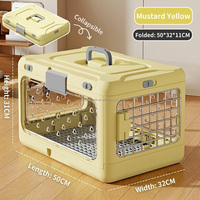 Cage de transport pliable et écologique pour animaux de compagnie, à quatre roues, double porte, respirante, en plastique, portable, pour chat et chien