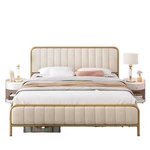 Giường Nền Giá Rẻ Tùy Chỉnh Giường Sang Trọng Khung Giường Bọc Giường Cỡ King Hiện Đại Bộ Đồ Nội Thất Phòng Ngủ Có Giá Để Đồ - Product Image 1