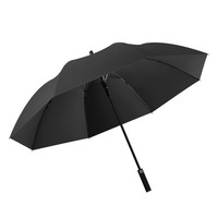 Parapluie de golf grand format 30 pouces (134 cm) avec cadre en fibre de verre 280T, logo personnalisé sur la poignée, idéal pour les hôtels, les cadeaux d'entreprise et la vente au détail.