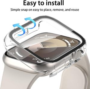 Étui étanche en PC anti-chute personnalisé avec verre intégré pour Apple Watch Series 40/42/44/46mm, protection d'écran pour montre intelligente - Product Image 4
