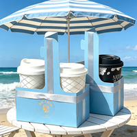 Gobelets à café durables avec supports assortis - Gobelets en papier sans BPA + supports de gobelets recyclables pour les cafés