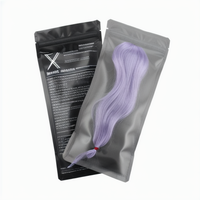 Sac à fermeture éclair transparent noir pour perruque d'extensions de cheveux emballage pochette en plastique avec sérigraphie personnalisée