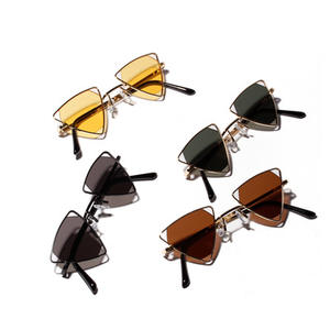 Nouvelles Lunettes de Soleil pour Femmes 2021, Cadre Métallique Tendance, Petit Triangle, Style Steampunk, UV400 - Product Image 6