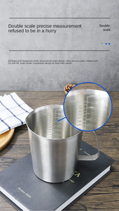 Barista Tools Latte Art Maatbeker Met Grote Capaciteit Roestvrijstalen Metalen Melkschuim Koffiepot Praktische Maatbeker - Product Image 4