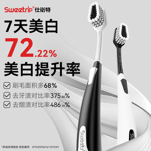 Cepillo de dientes Sweztrip con cabezal ancho y cerdas suaves para limpieza dental, cepillo de dientes manual para adultos - Product Image 1