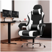 Chaise de jeu ALINUNU personnalisée avec blocs de couleur, repose-pieds et soutien lombaire, chaise d'ordinateur avec rotation à 360° °   Chaise de jeu rotative