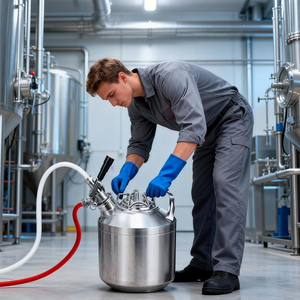 Kit de nettoyage de <span class=keywords><strong>fût</strong></span> de 6 L (1,6 gallon) tout en acier inoxydable 304 avec coupleur D simple pour lignes de brassage domestiques - Product Image 6