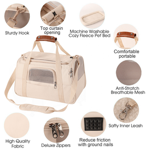 Elite Travel <b>Pet</b> Cabin: 3-Side Entry Cat <b>Carrier</b> with Luggage Sleeve Anti-Collapse Frame & Washable Fleece Bed for Stress-Free - Product Image 2