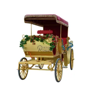 2024 Luxury Royal Carriage Royal Gold Horse Carriage Luxurious Wedding Horse Carriages Tourist Special Transportation