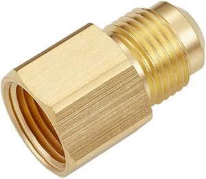 Raccord d'adaptateur en laiton évasé <span class=keywords><strong>femelle</strong></span> de 3/8 pouces par raccord mâle évasé de <span class=keywords><strong>1</strong></span>/<span class=keywords><strong>2</strong></span> pouces - Product Image 1